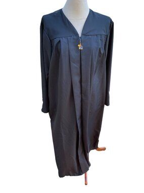 KU Graduation Gown Black 5'5" Polyester Jayhawk Logo Cosplay